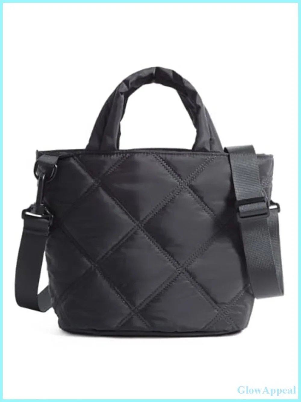 Quilted Puffer Crossbody Bag for Women Lightweight Nylon Shoulder Purse Travel